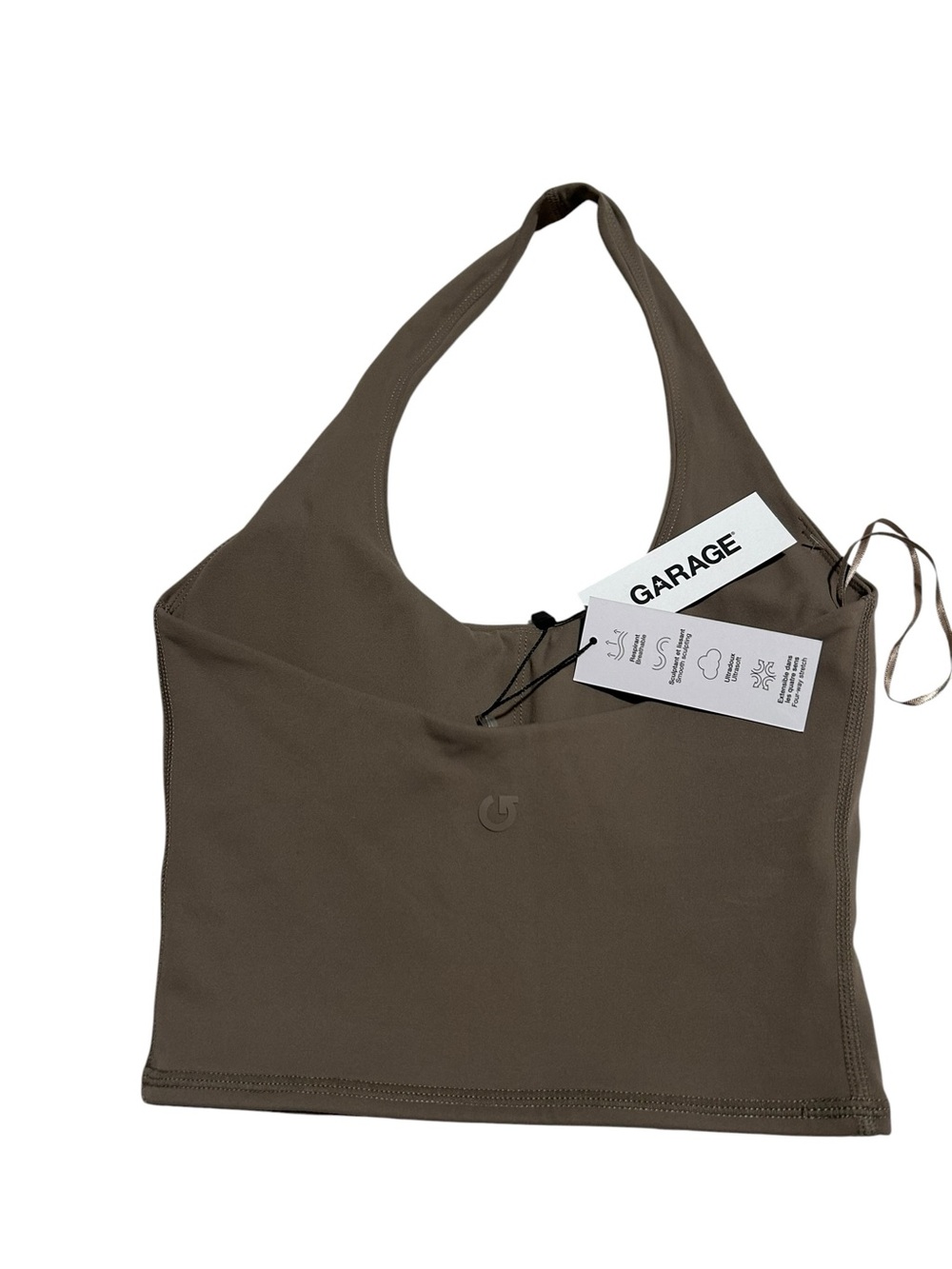 Garage Olive Halter Crop Top